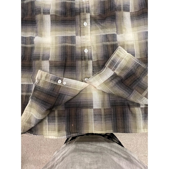 Men's Cremieux Premium ~ Log Sleeve ~ Button Up Shirt ~ Size Xl ~ Browns Tans - Picture 6 of 8